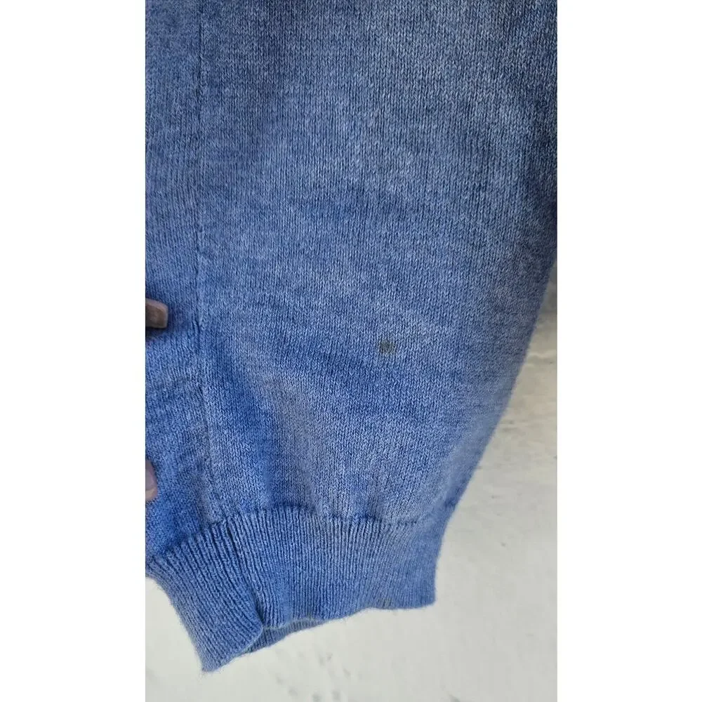Banana Republic Sweater Mens Medium Baby‎ Blue Cotton Cashmere Suede Elbow Patch
